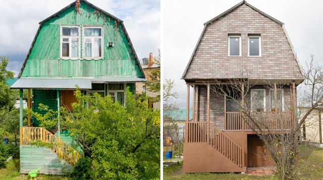Деревянный дом до и после реконструкции