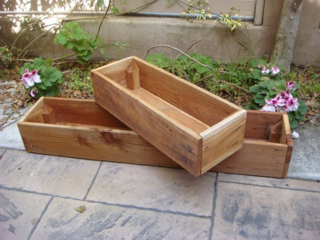 wooden boxes for flowers and vegetable gardens